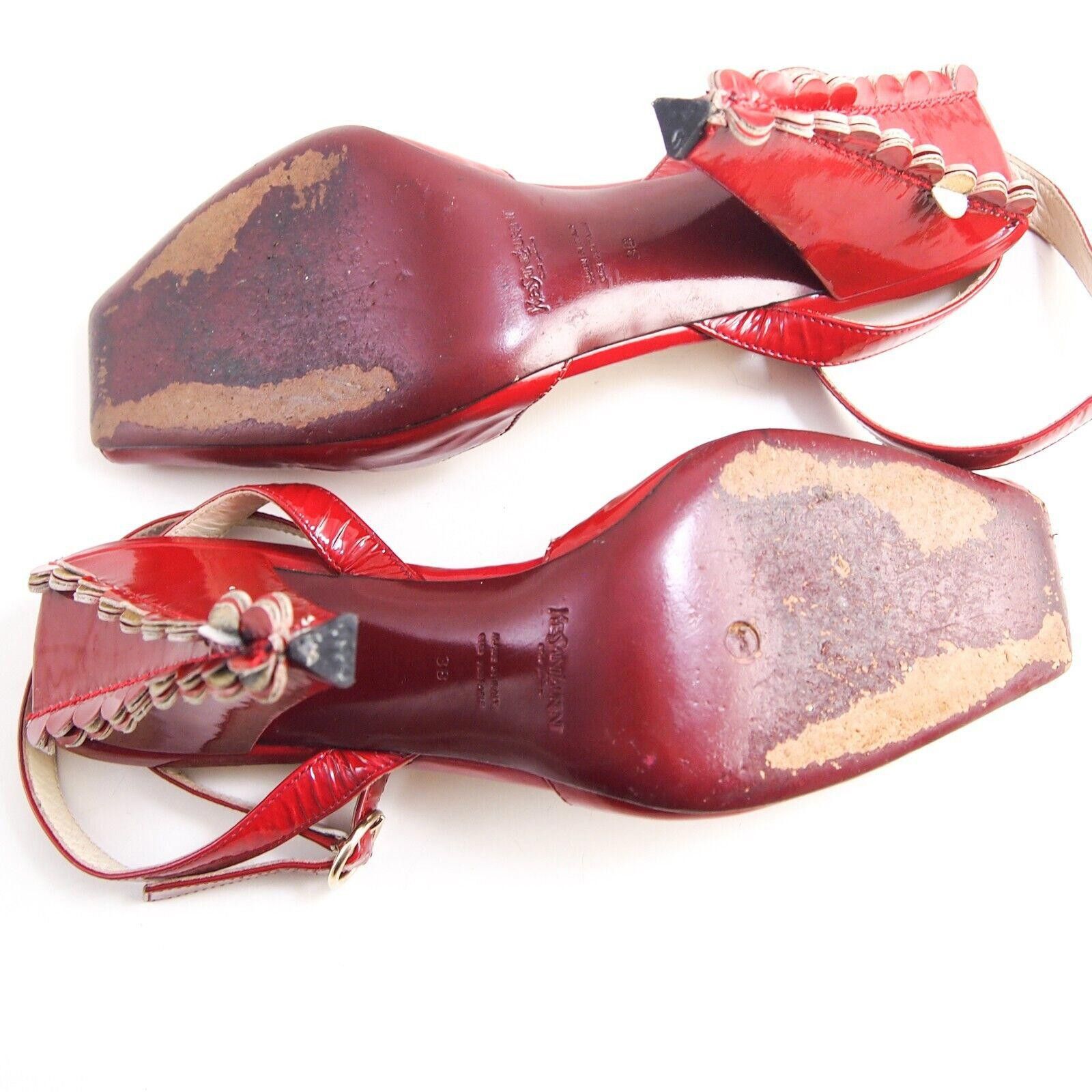 Yves Saint Laurent YSL Saint Laurent Heels Red Patent Leather US 8 EU 38 Size US 8 / IT 38 - 7 Thumbnail
