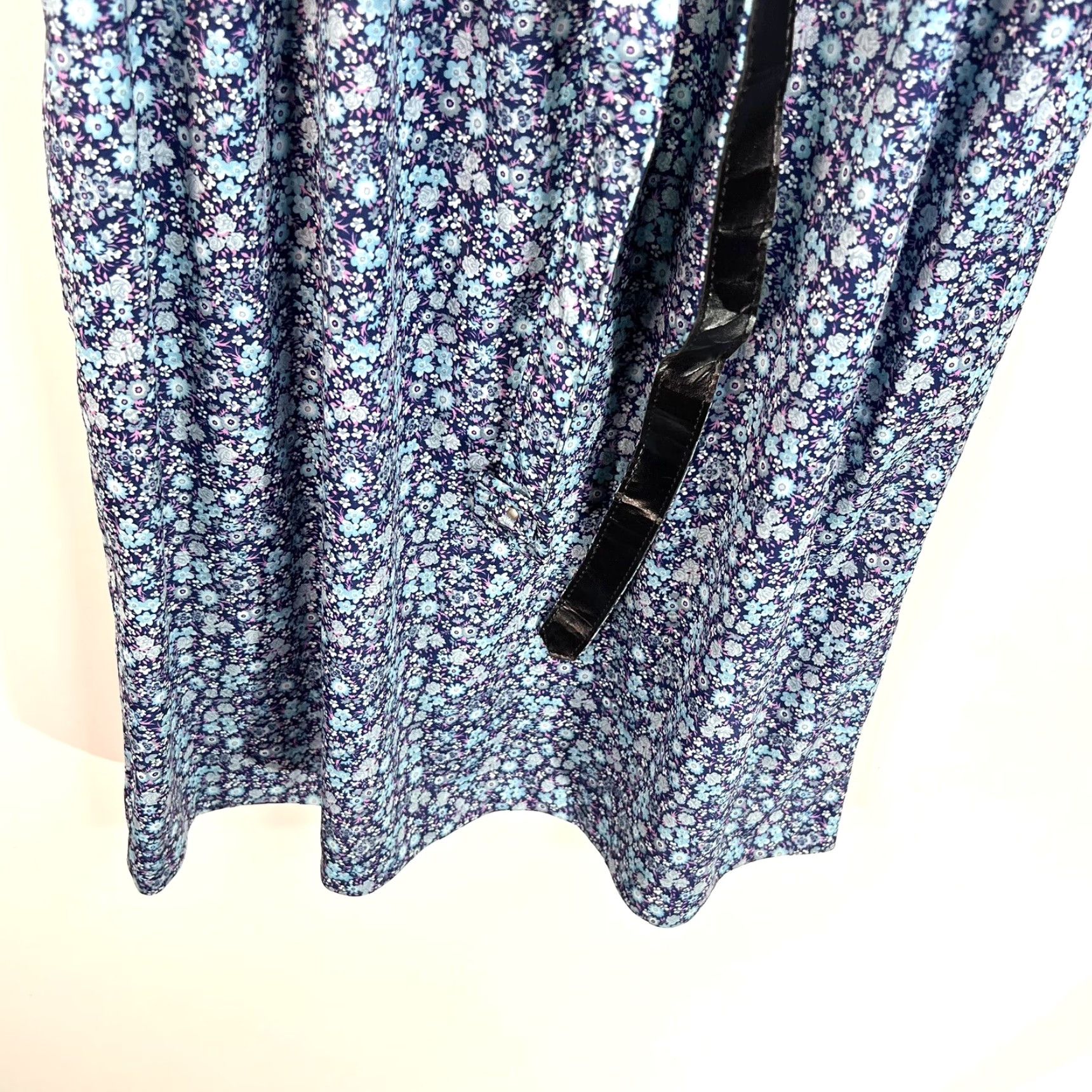 Vintage VINTAGE Whirlaway Drop Waist Floral Pleated Peplum Dress 12P Blue Flutter Size XL / US 12-14 / IT 48-50 - 5 Thumbnail