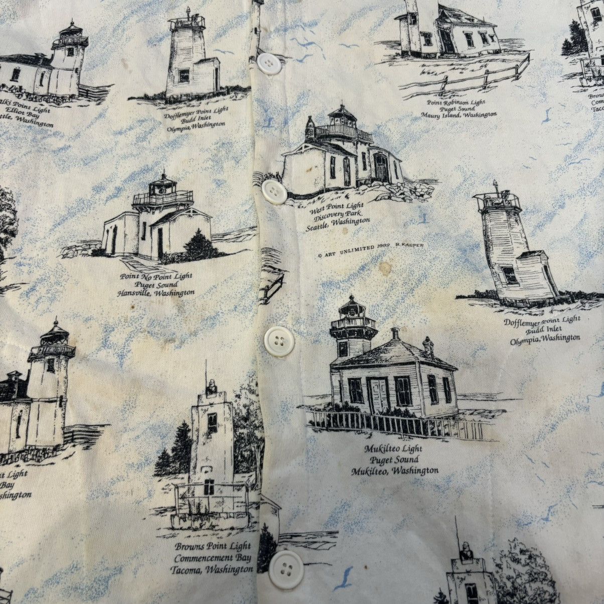 Vintage Vintage Washington State Lighthouses All Over Print Sweater Size US XL / EU 56 / 4 - 11 Thumbnail