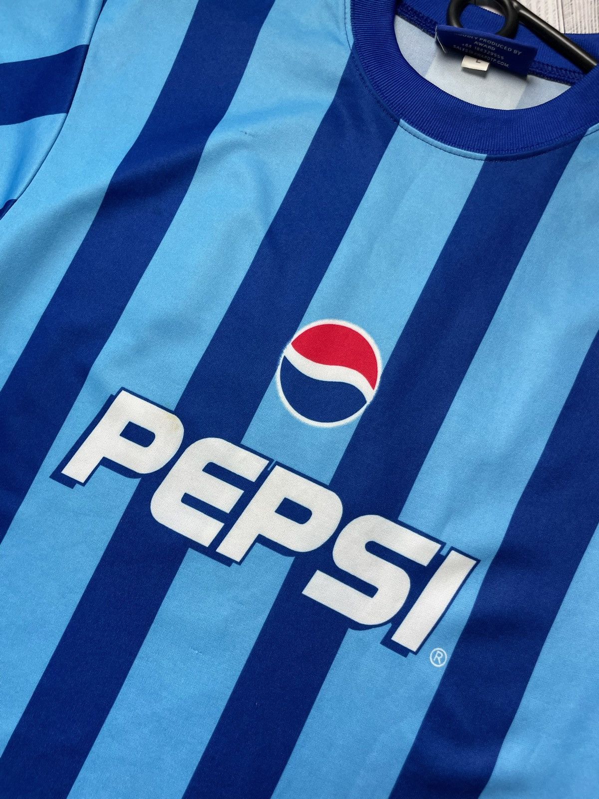 Vintage Beckham 7 x Pepsi soccer jersey striped Y2K size L