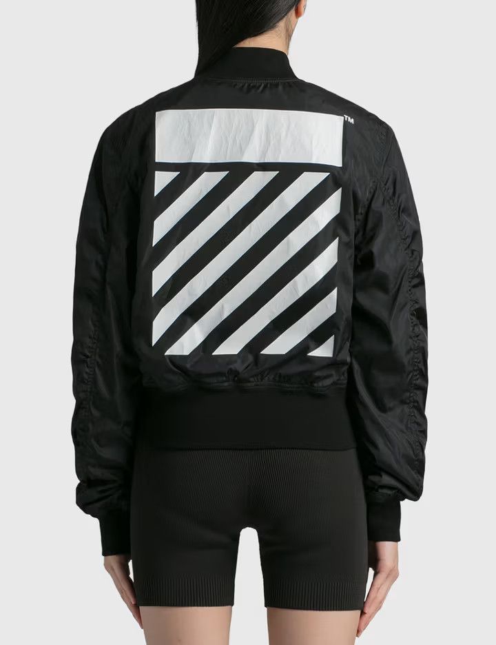Off-White o1y1125 Logo Bomber Jacket in Black Size S / US 4 / IT 40 - 3 Thumbnail