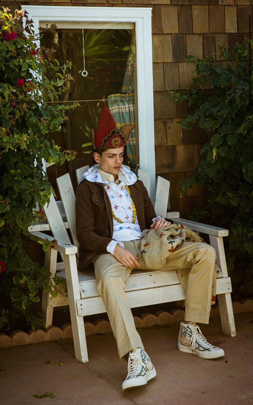 image of Visvim Sz4 Ss13 Khaki Pleat Slim Chino Trouser in Brown, Men's (Size 36)