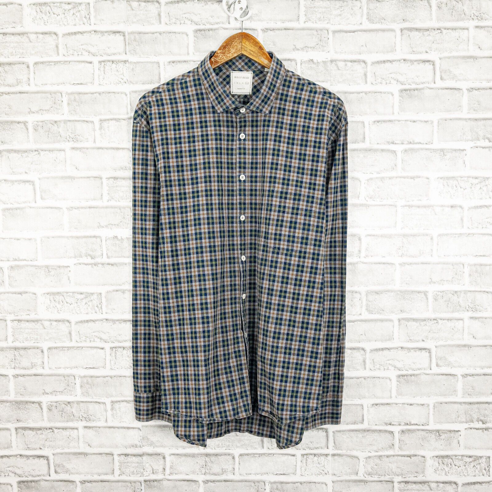 Billy Reid BILLY REID Standard Cut Button up Shirt Gray color check Size US XXL / EU 58 / 5 - 1 Thumbnail
