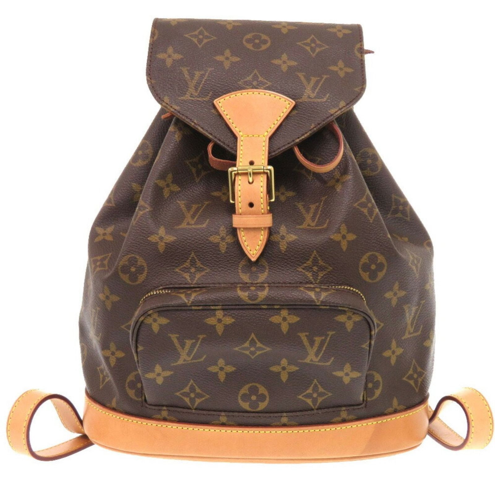 Louis Vuitton Vintage Canvas Backpack with Leather Trim