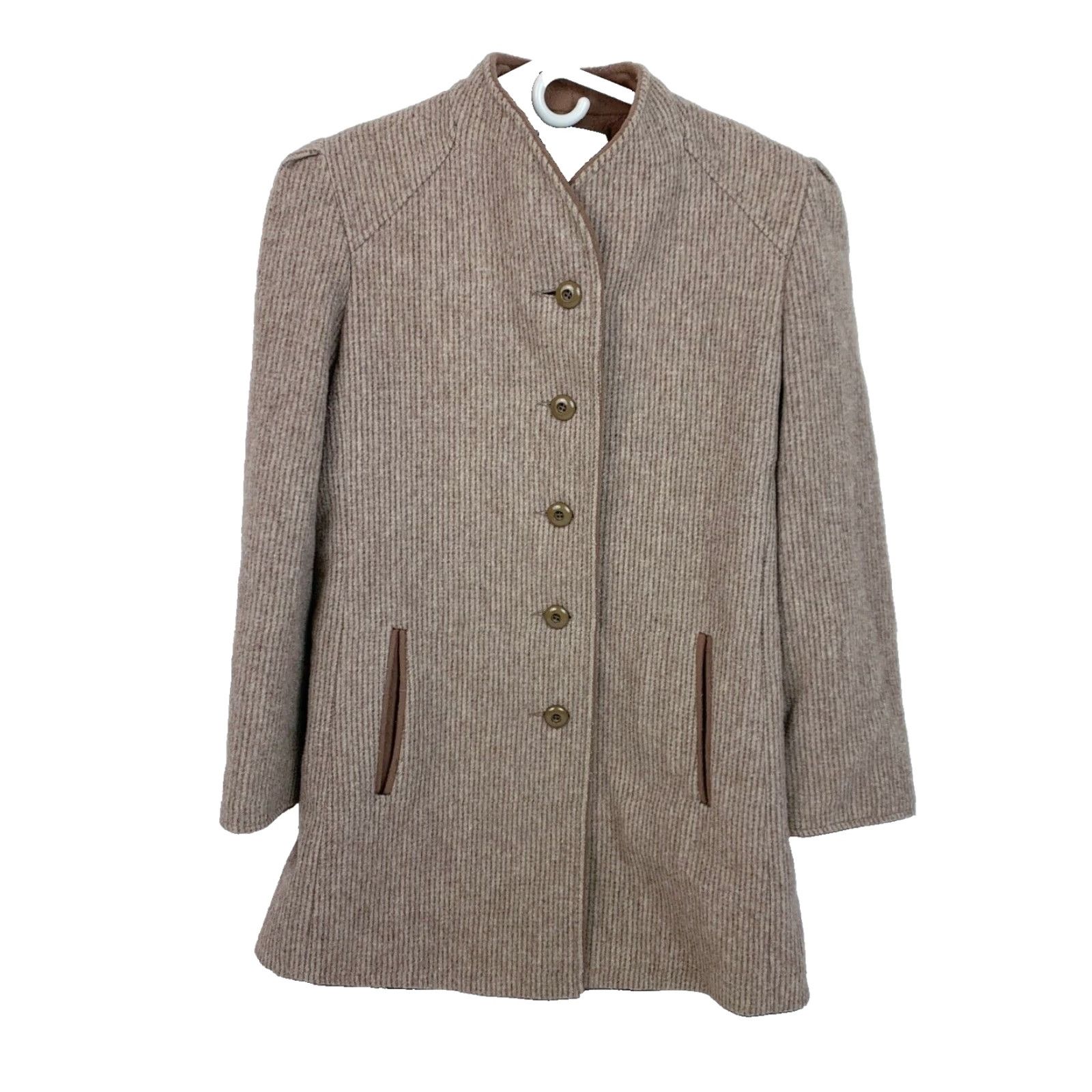 Vintage VINTAGE Wellington Fashions Peacoat Coat XS Small Women Wool Brown Button Made in USA Size XS / US 0-2 / IT 36-38 - 2 Thumbnail