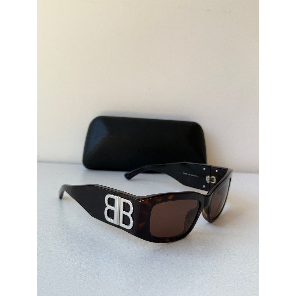 Balenciaga NEW Balenciaga BB0260S Bossy Sunglasses in Havana Brown Size ONE SIZE - 2 Thumbnail