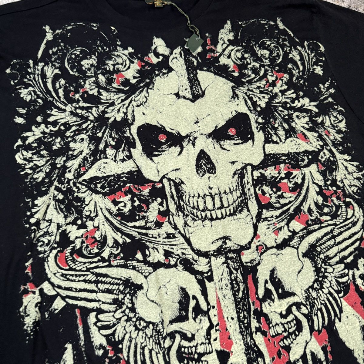 Affliction × JNCO × Vintage Vintage y2k affliction cybergoth skull n bones t shirt Size US XL / EU 56 / 4 - 3 Thumbnail