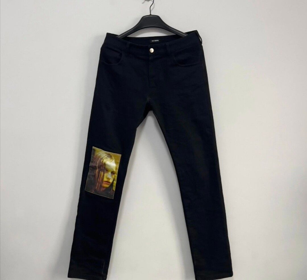 Pre-owned Raf Simons Aw18 Fallen Street Jeans In Black