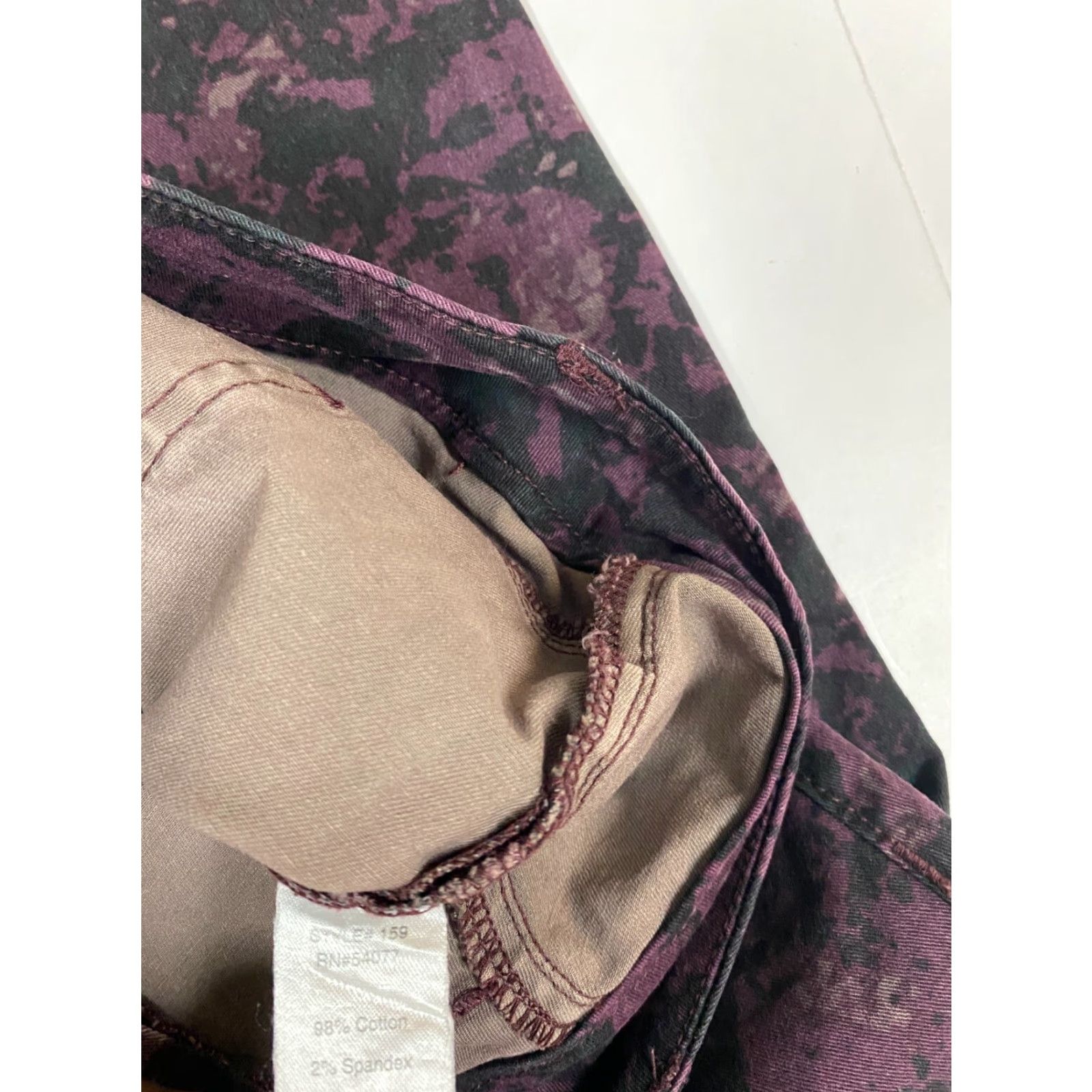 Vintage Cabi Jeans Womens 4 Purple Skinny Camo Denim Zip Pockets 29in Inseam Regular Womens Size 27" / US 4 / IT 40 - 3 Thumbnail