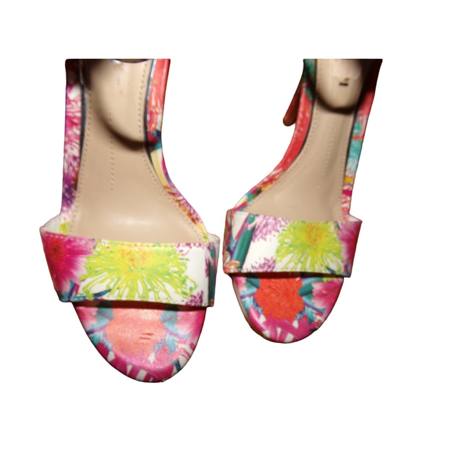 Gianni Valentino Gianni Bini floral heel sandals size 6 4" ankle strap New Size US 6 / IT 36 - 4 Thumbnail