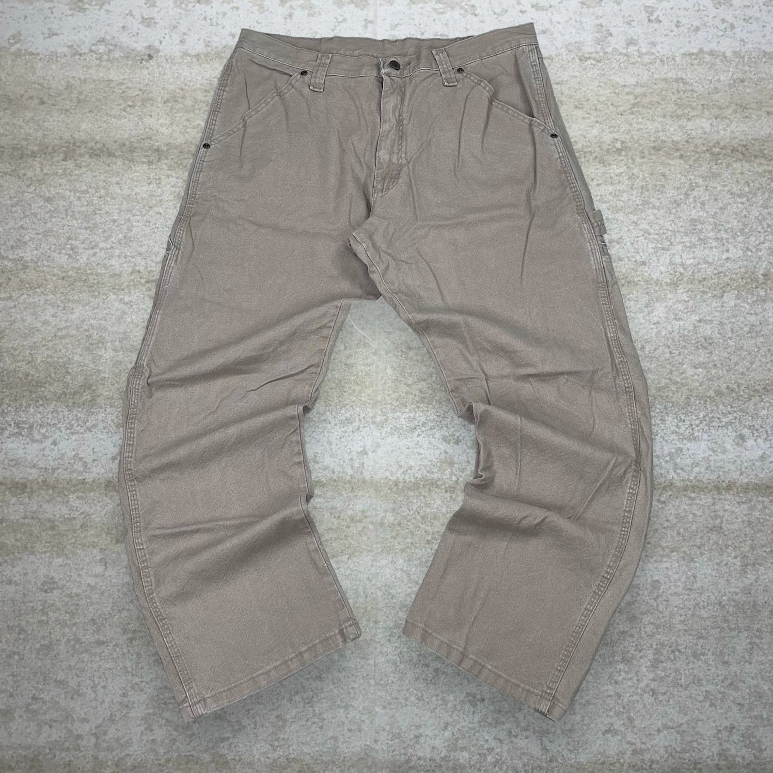 Wrangler Vintage 90s Wrangler Carpenter Pants 34x30 Baggy Tan Canvas Size US 34 / EU 50 - 2 Thumbnail