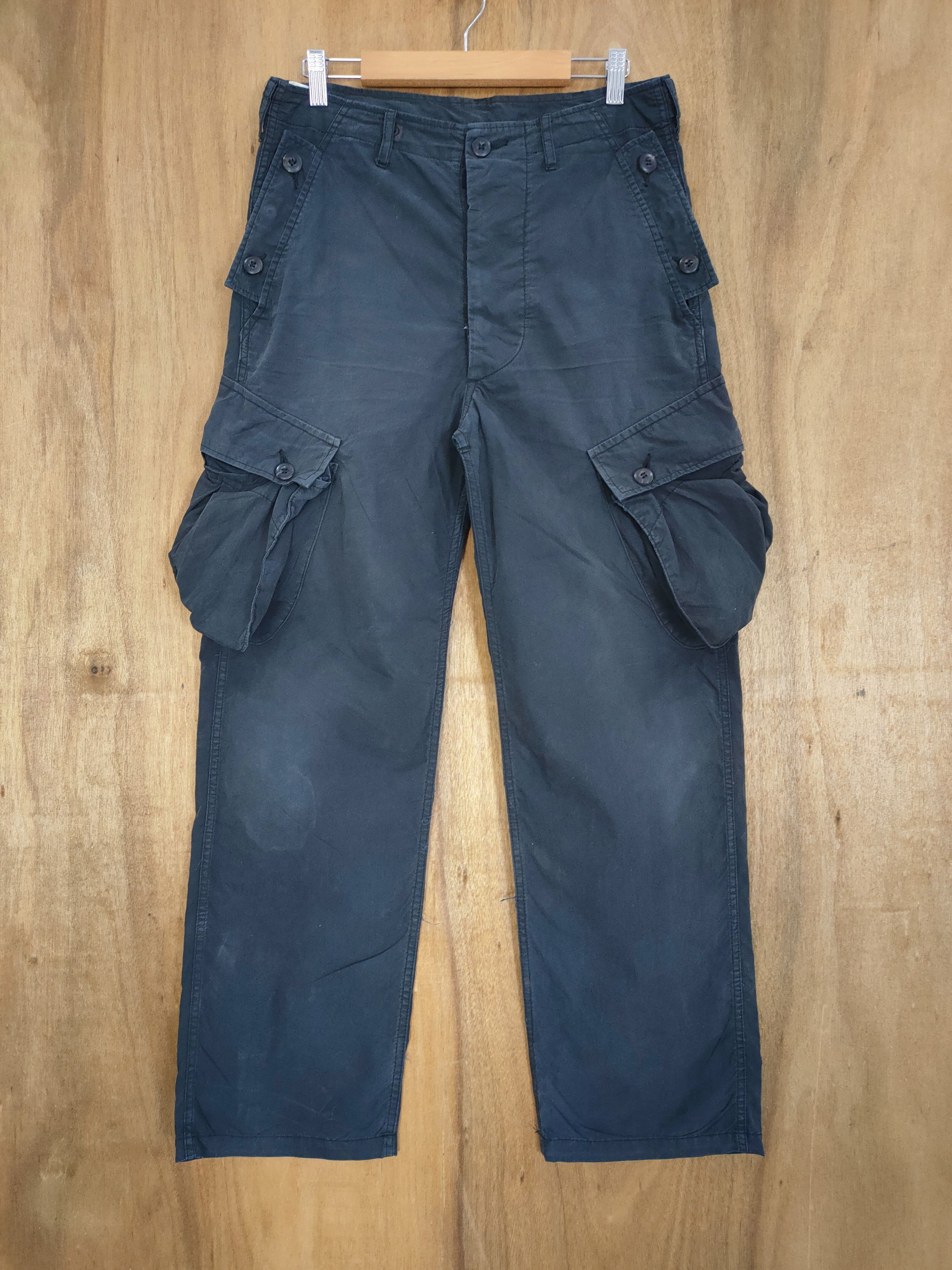 image of N.hoolywood Black Cargo Pants, Men's (Size 31)
