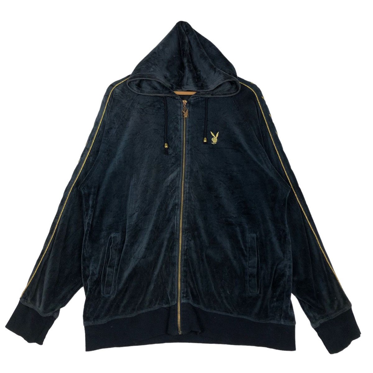 Japanese Brand 🔥Vtg Velvet Jacket Playboy Side Tape Design Big Logo Size US L / EU 52-54 / 3 - 1 Thumbnail