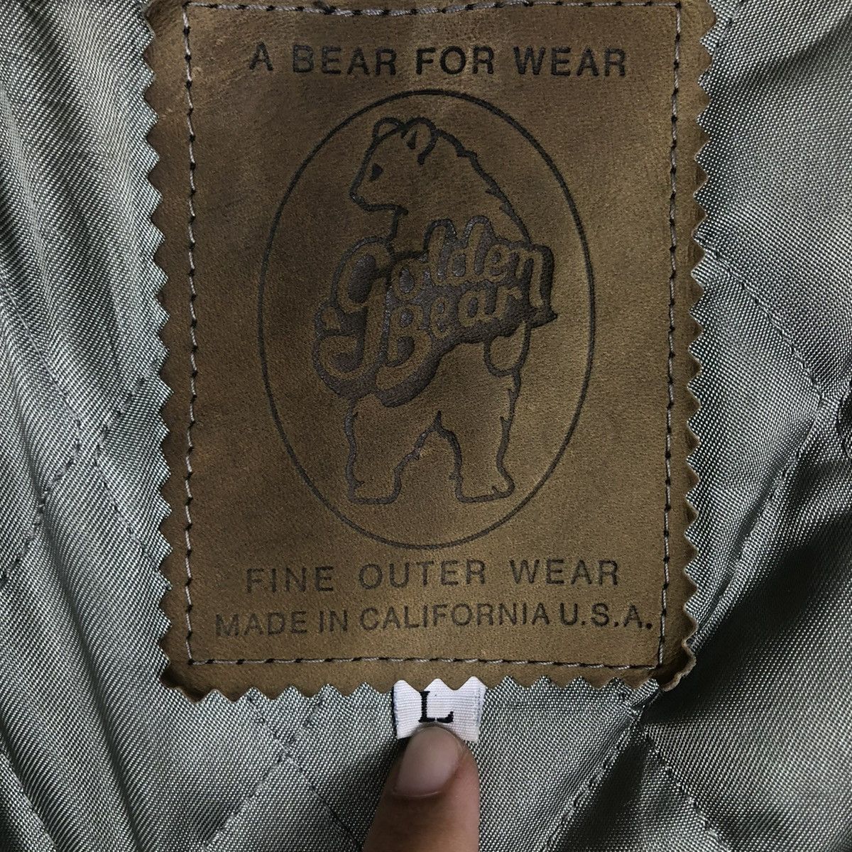 Golden Bear 🔥VINTAGE VARSITY LEATHER JACKET GOLDEN BEAR MADE IN USA Size US L / EU 52-54 / 3 - 19 Thumbnail