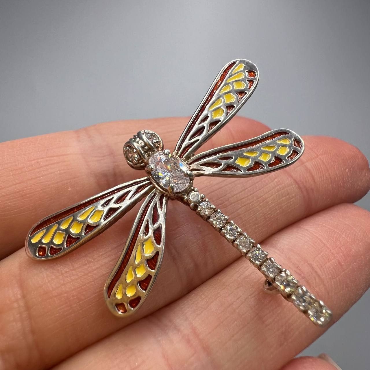 Sterling Silver Vintage Pin Brooch Sterling Silver 925 Enamel Marked Tag Size ONE SIZE - 1 Thumbnail