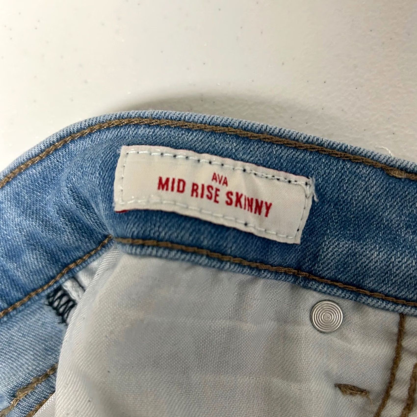 Lucky Brand Lucky Brand Ava Skinny Jeans Womens 8/29 Blue Mid Rise Raw Hem Size 30" / US 8 / IT 44 - 6 Thumbnail