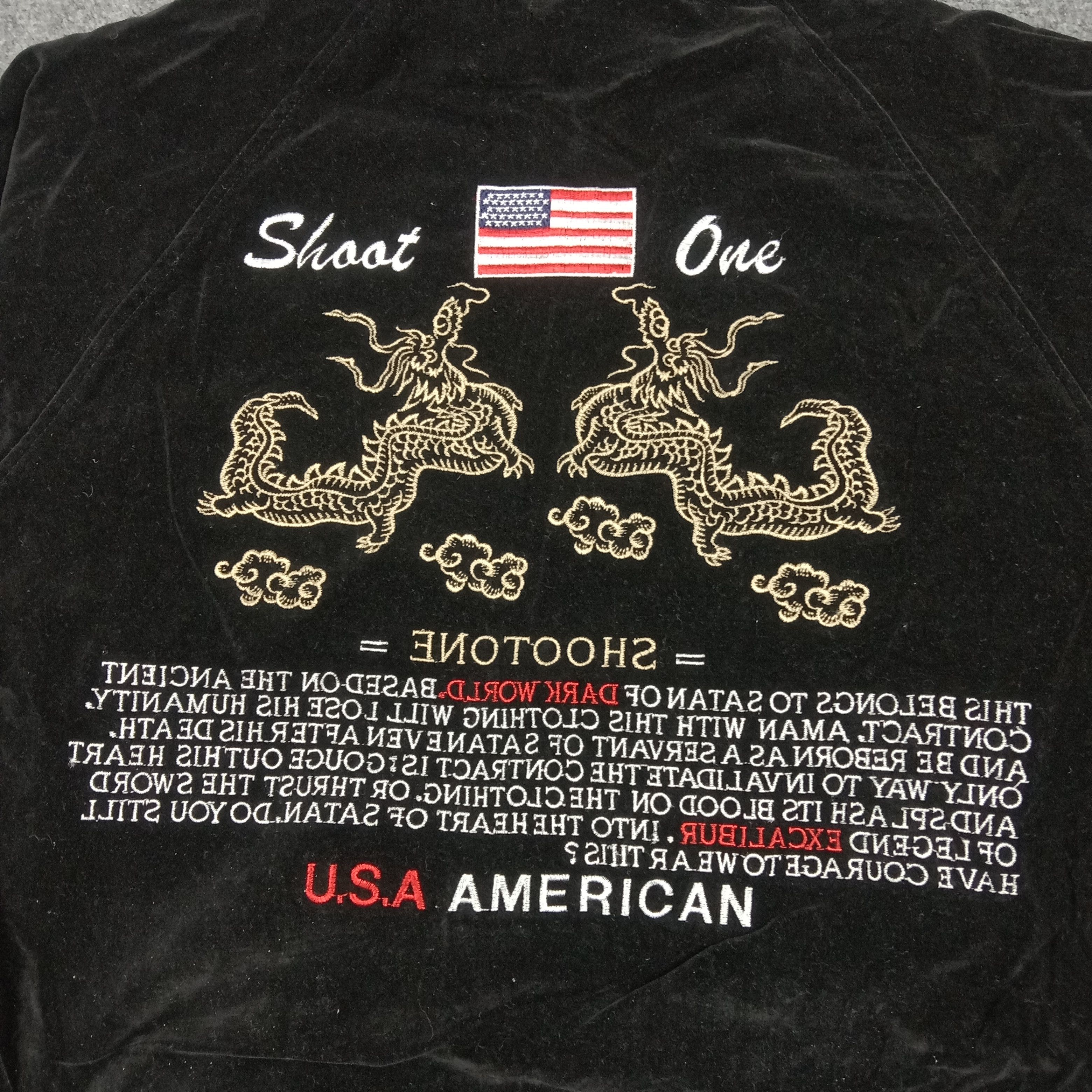 Japanese Brand Reversible Sukajan Bomber American Spirit Shoot One C291N24 Size US M / EU 48-50 / 2 - 6 Thumbnail