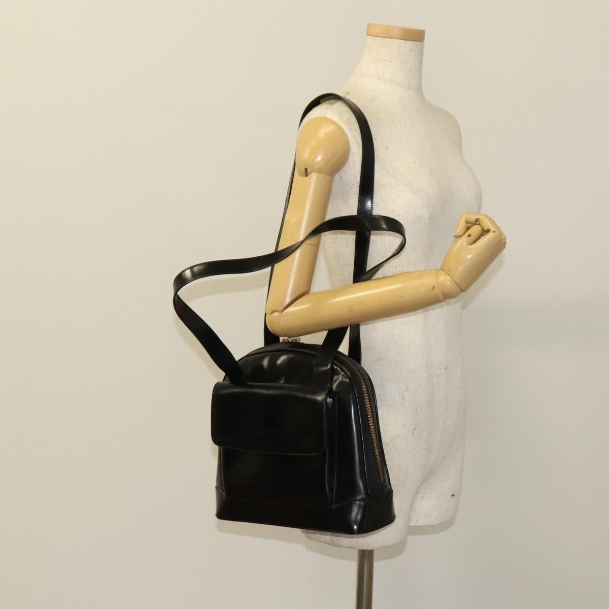 Gucci GUCCI Shoulder Bag Patent Leather Black Gold Size ONE SIZE - 21 Thumbnail