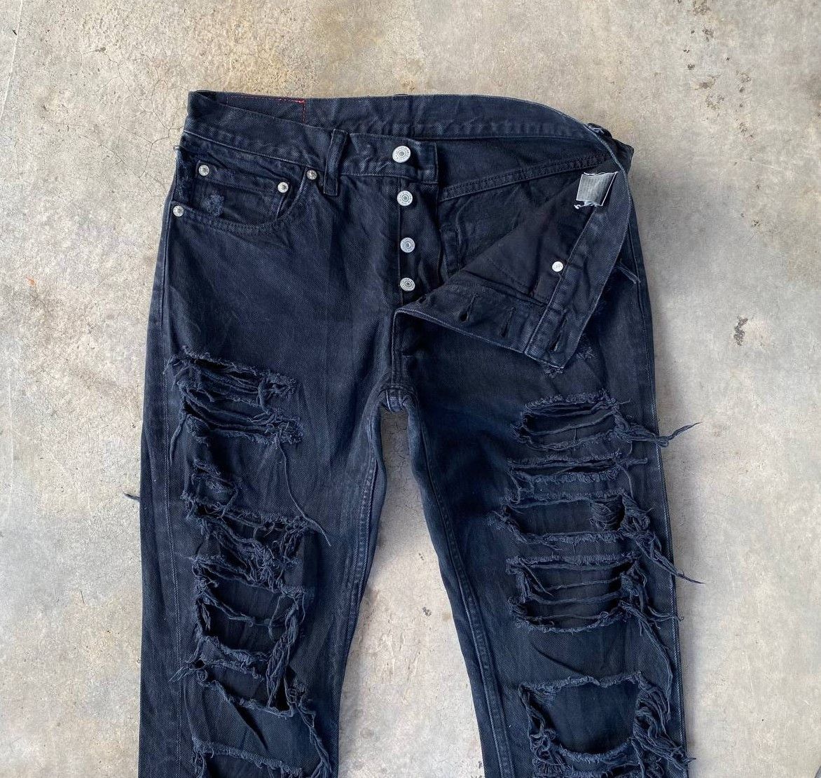 Japanese Brand RNA Slang Inc.By Eiji Okumoto Insane Distressed Denim Grunge Size US 29 - 5 Thumbnail