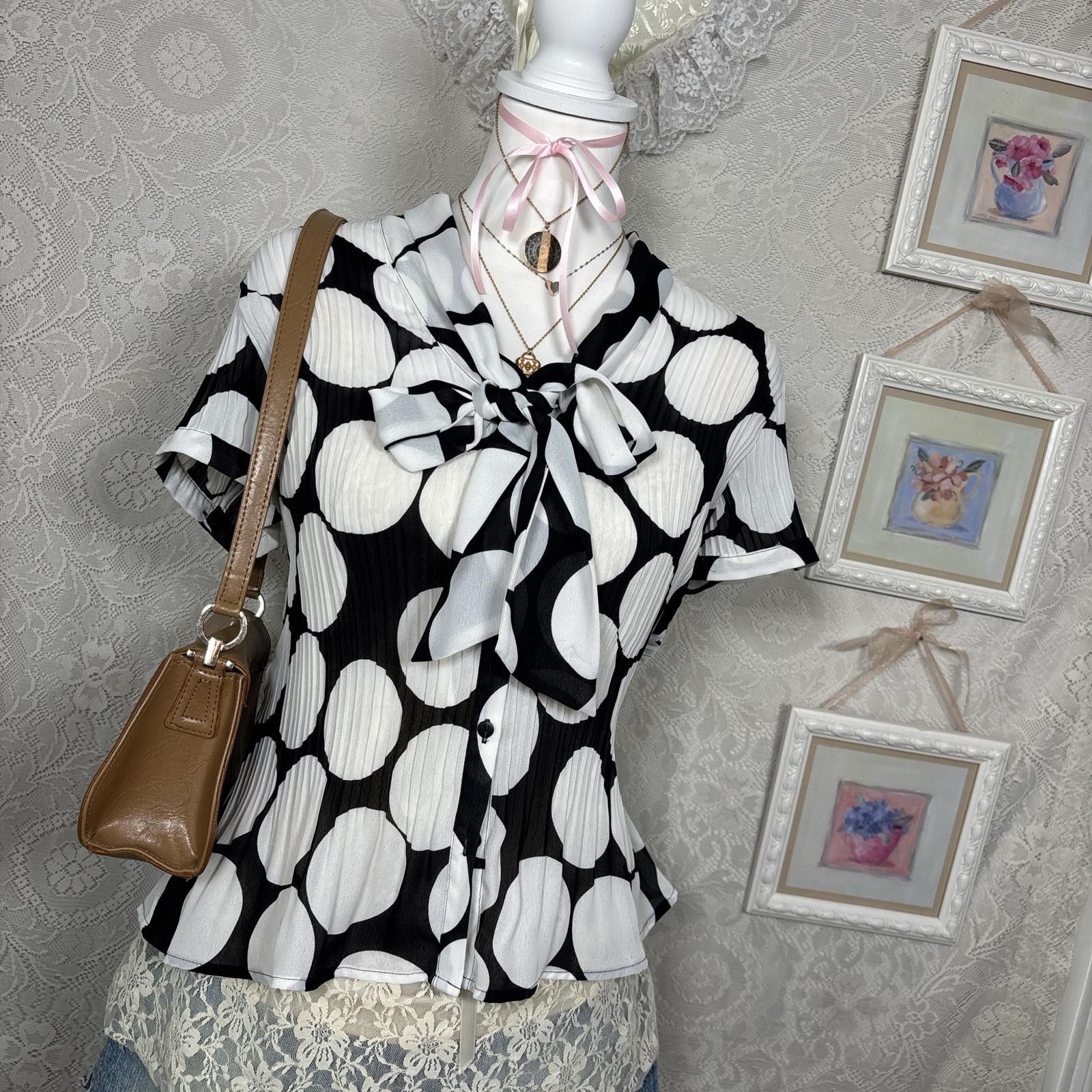 Other y2k office siren polka dot blouse Size M / US 6-8 / IT 42-44 - 2 Thumbnail