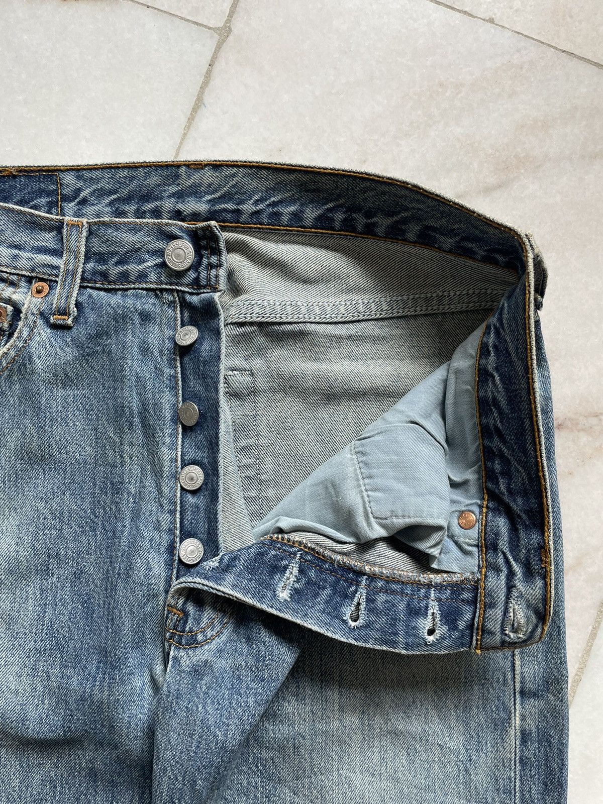 Levi's Vintage Levis 501 Blue Washed Jeans Size US 30 / EU 46 - 5 Thumbnail