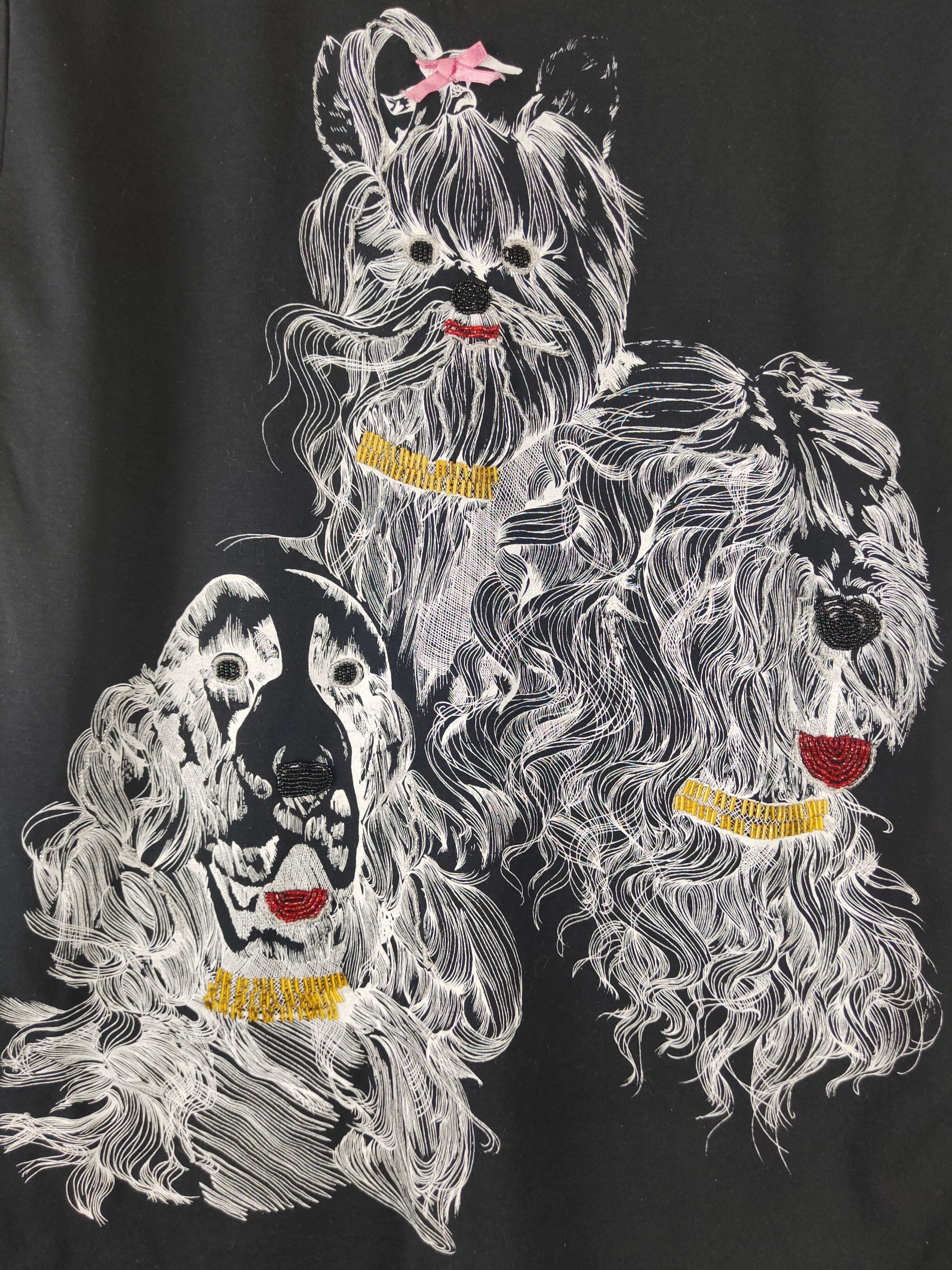 Japanese Brand DL Aify Fashion Dog Black Short Sleeve T-shirt #1625 Size US L / EU 52-54 / 3 - 3 Thumbnail