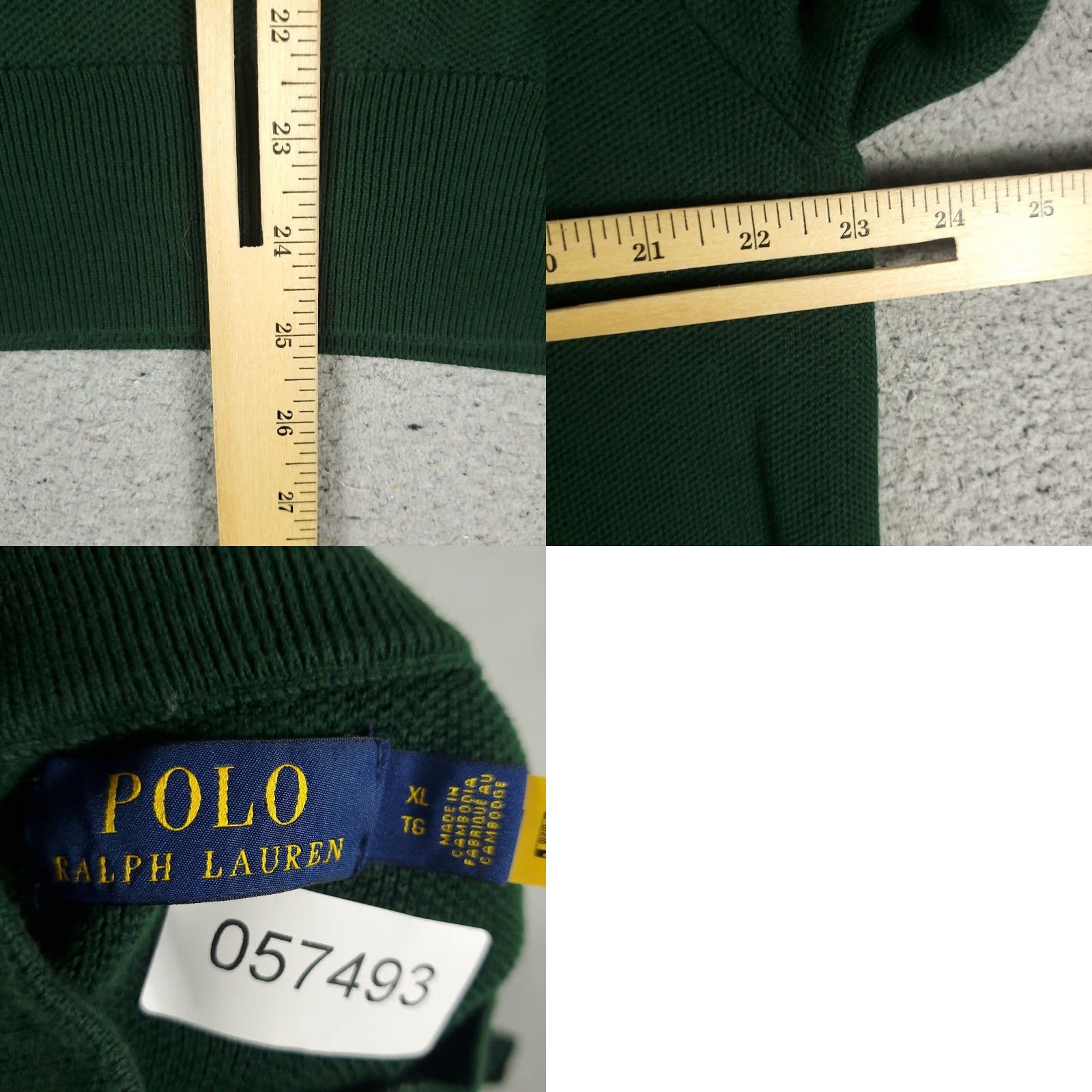 Ralph Lauren Ralph Lauren Mens Green Pony Sweater XL Extra Large 1/4 Zip Pullover Size US XL / EU 56 / 4 - 8 Thumbnail