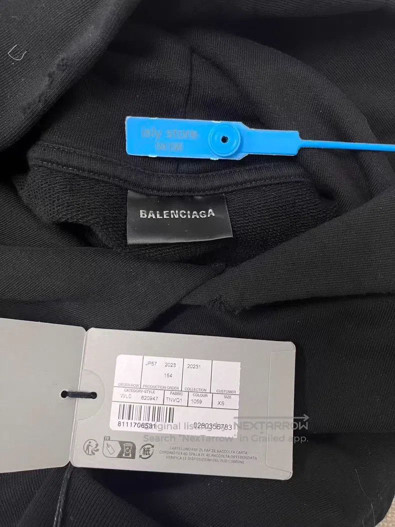 Balenciaga Balenciaga Logo Printed Hooded Sweatshirt Size US XS / EU 42 / 0 - 5 Thumbnail
