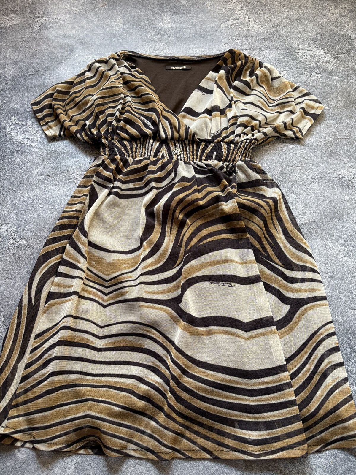 Roberto Cavalli Vintage Roberto Cavalli Printed Logo Luxury Dress Size L Size L / US 10 / IT 46 - 2 Thumbnail