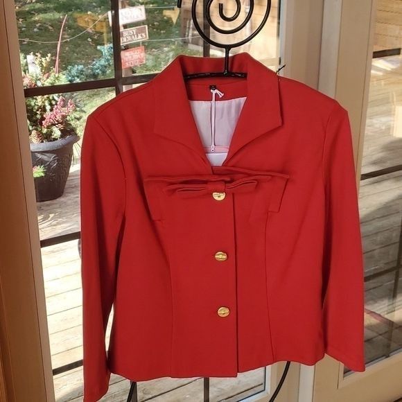 Vintage Cabi Beau Red Lined Long Slv Bow Closure Sz 6 Jacket Size M / US 6-8 / IT 42-44 - 1 Thumbnail