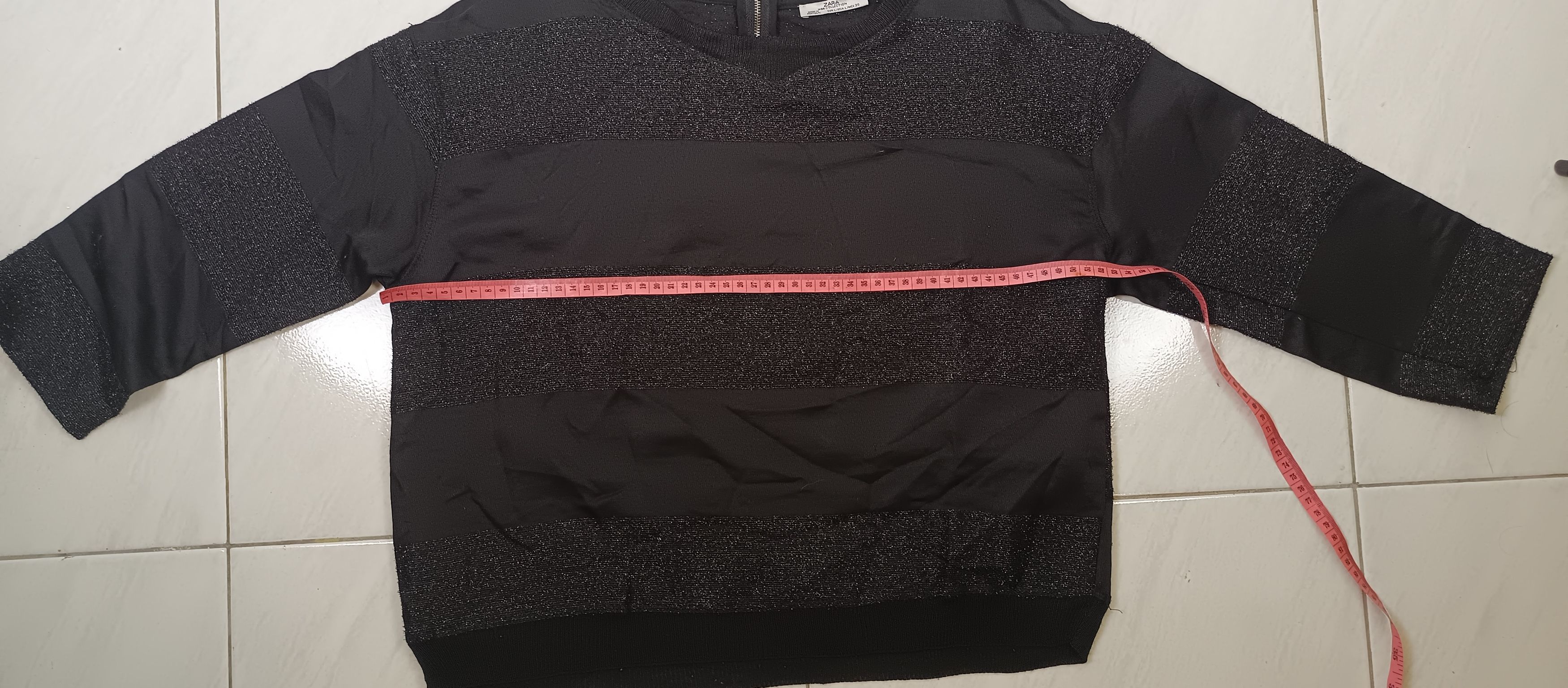 If Six Was Nine × Zara ZARA Stripped Glitter Women's Black Knitted Neck Size US L / EU 52-54 / 3 - 5 Thumbnail