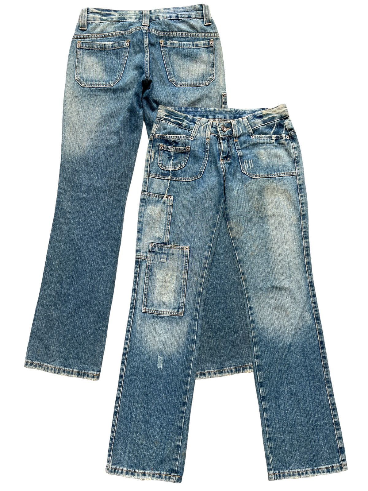 Japanese Brand Vintage Japanese Distressed Patchwork Lowrise Jeans 31x31 Size 31" - 1 Thumbnail