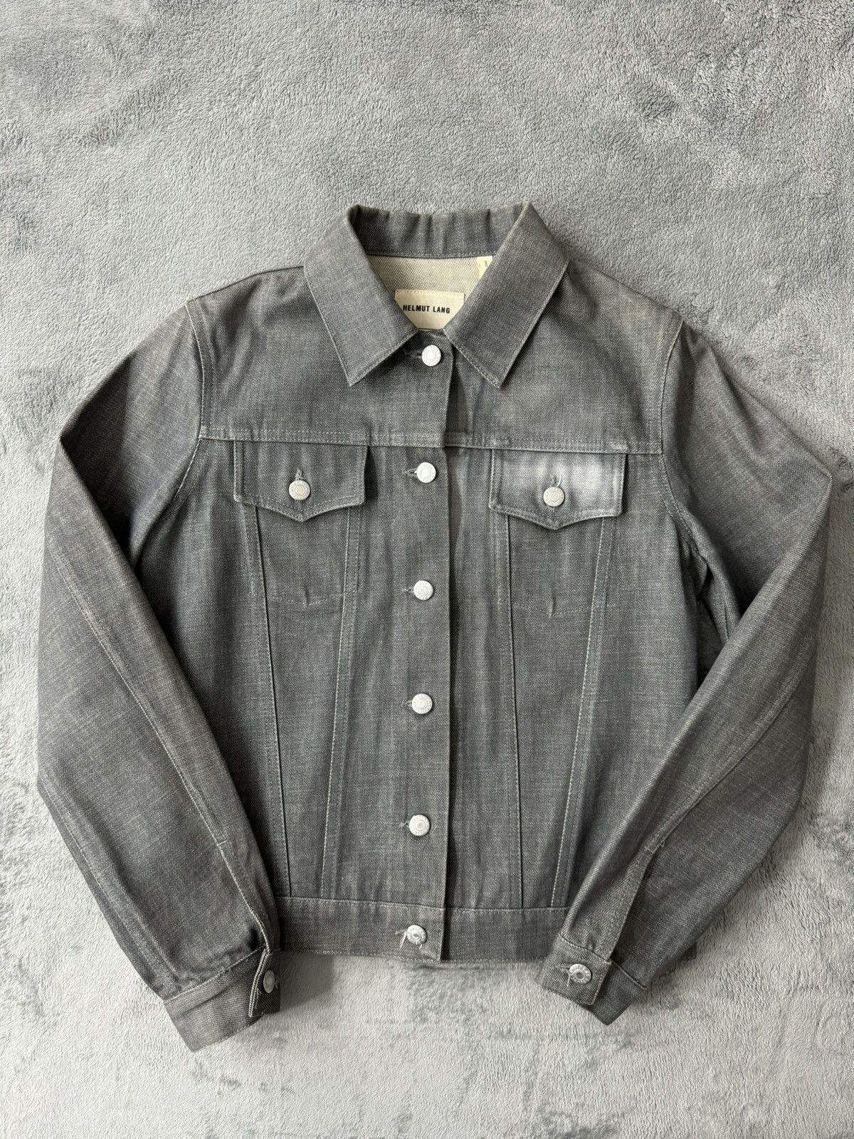 image of Helmut Lang Denim Jacket in Grey, Men's (Size Small)