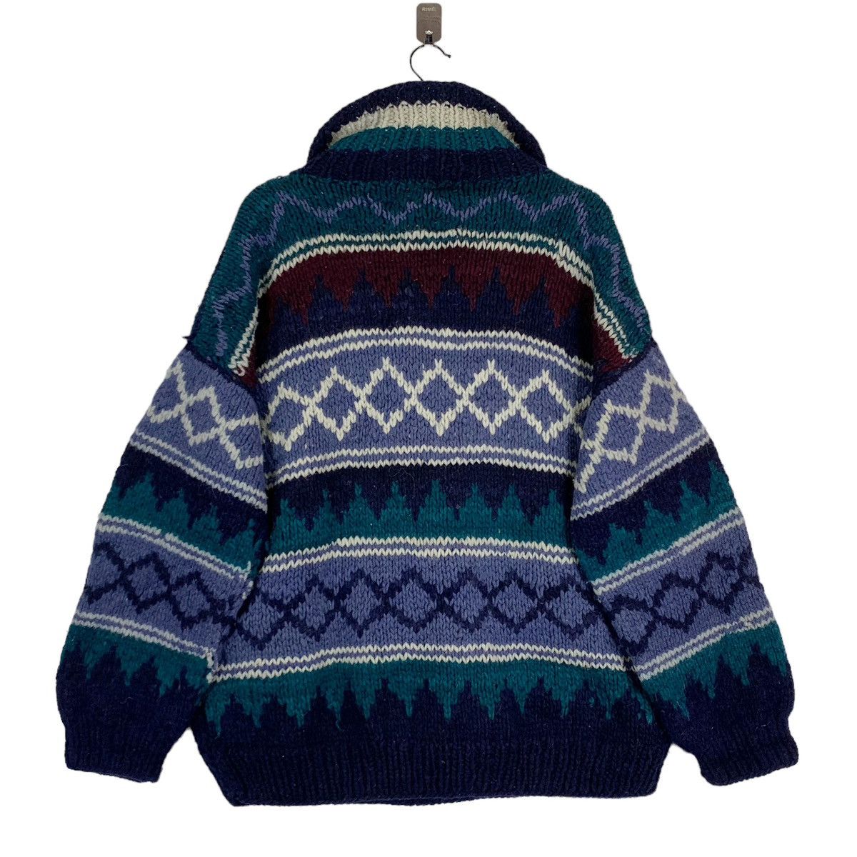 Vintage Vintage 70s Woolies Hunting Cable Knit Sweater Size US L / EU 52-54 / 3 - 8 Thumbnail