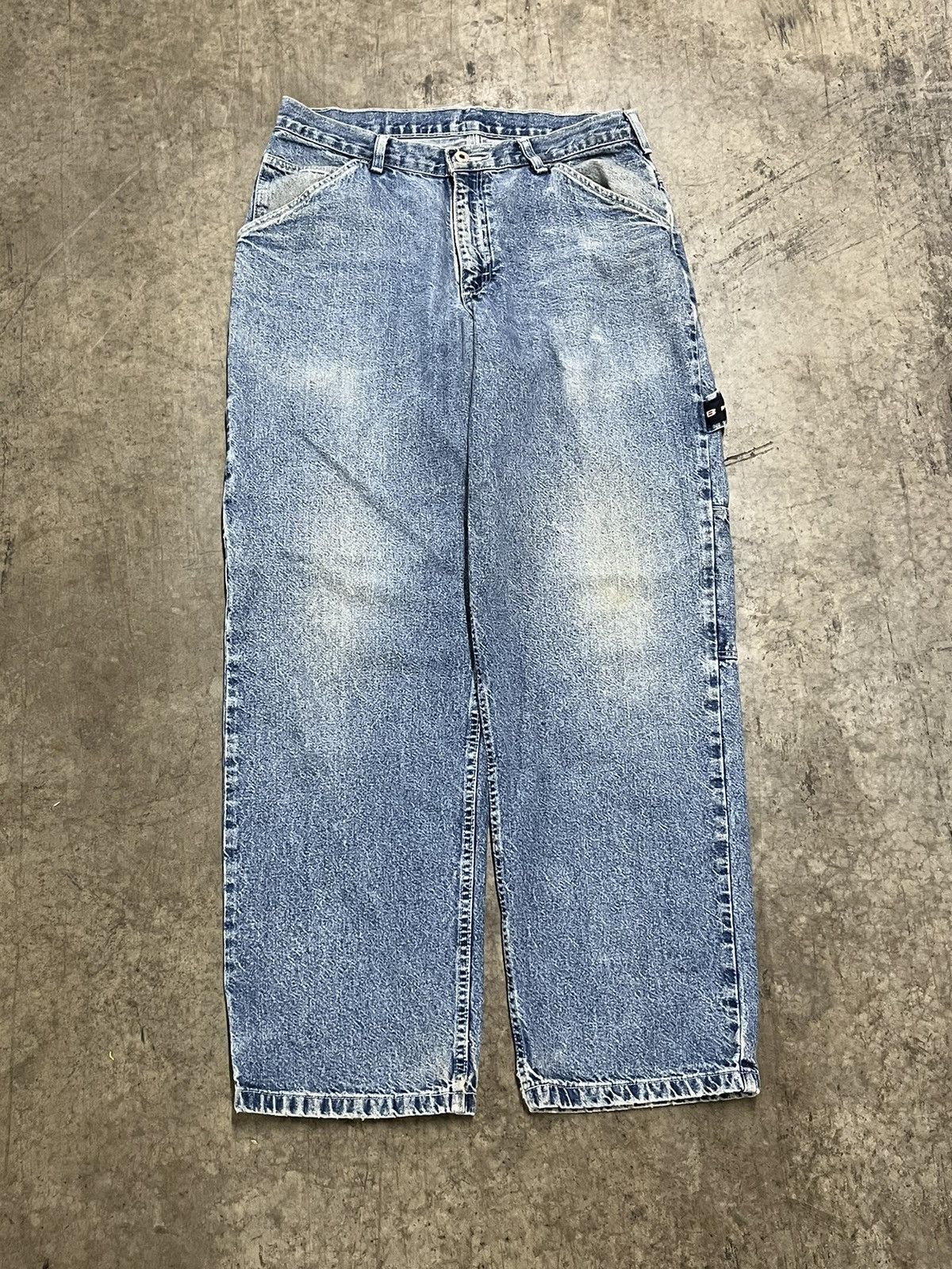 Vintage Y2k baggy fit denim cargo carpenter pants hype skater rare Size US 32 / EU 48 - 7 Thumbnail