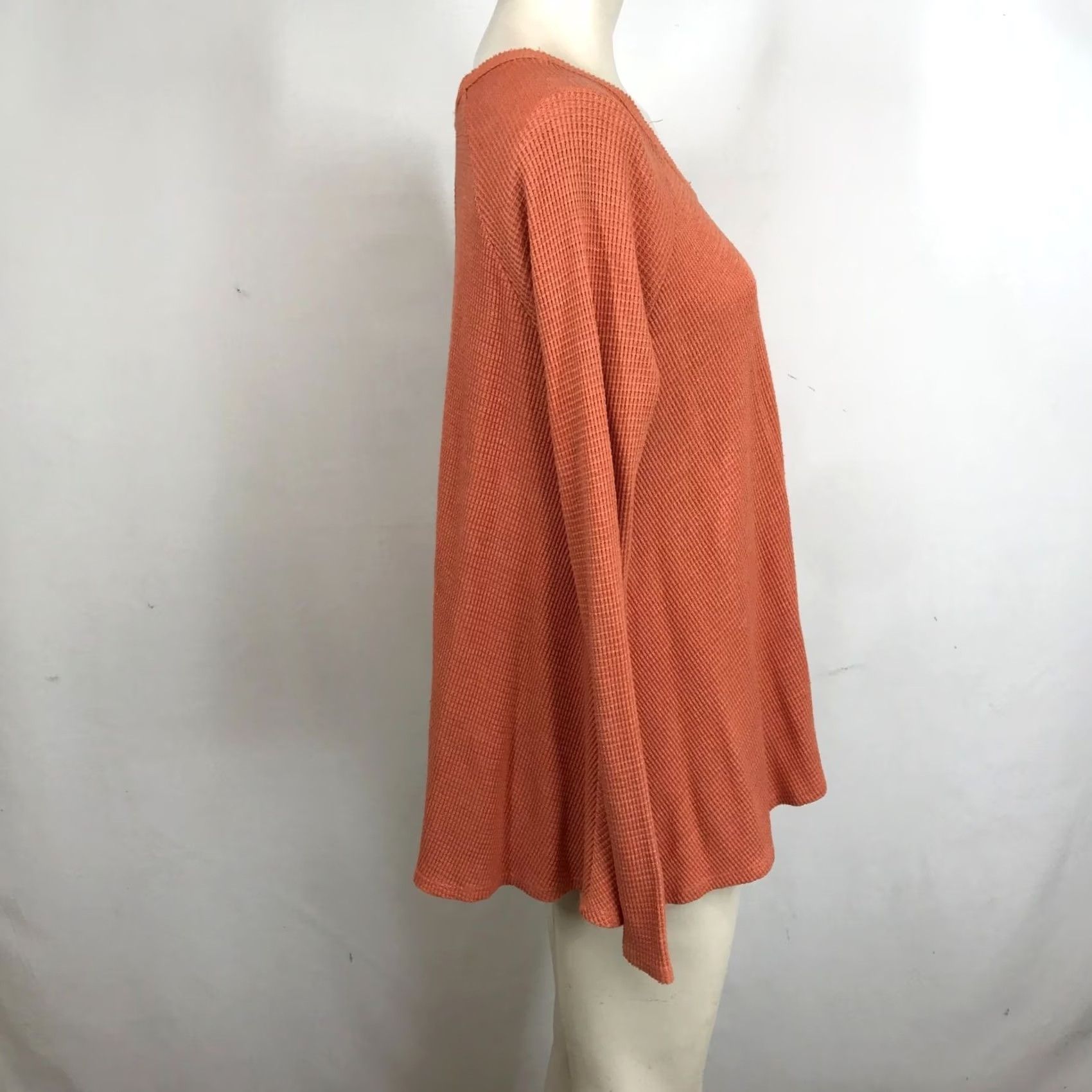 Vintage We The Free Shirt Womens M Orange WOMEN LONG SLEEVE WAFFLE KNIT TOP Size M / US 6-8 / IT 42-44 - 4 Thumbnail