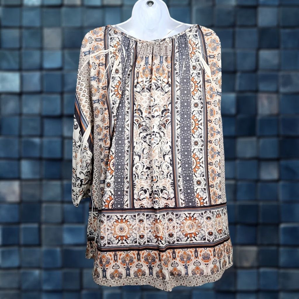 Style & Co Style & Co Blouse Women's 1X Round Neck Long Sleeve Multicolor Polyester Spandex New Size XL / US 12-14 / IT 48-50 - 1 Thumbnail