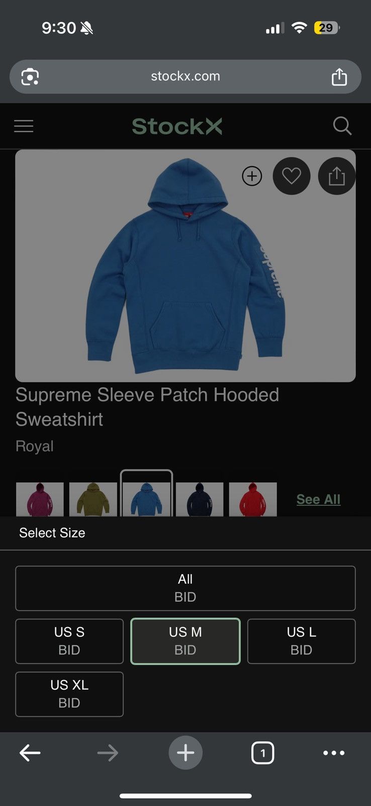 Supreme Supreme Sleeve Patch Hoodie SS17 SZ Medium Royal 🔥 Size US M / EU 48-50 / 2 - 19 Thumbnail