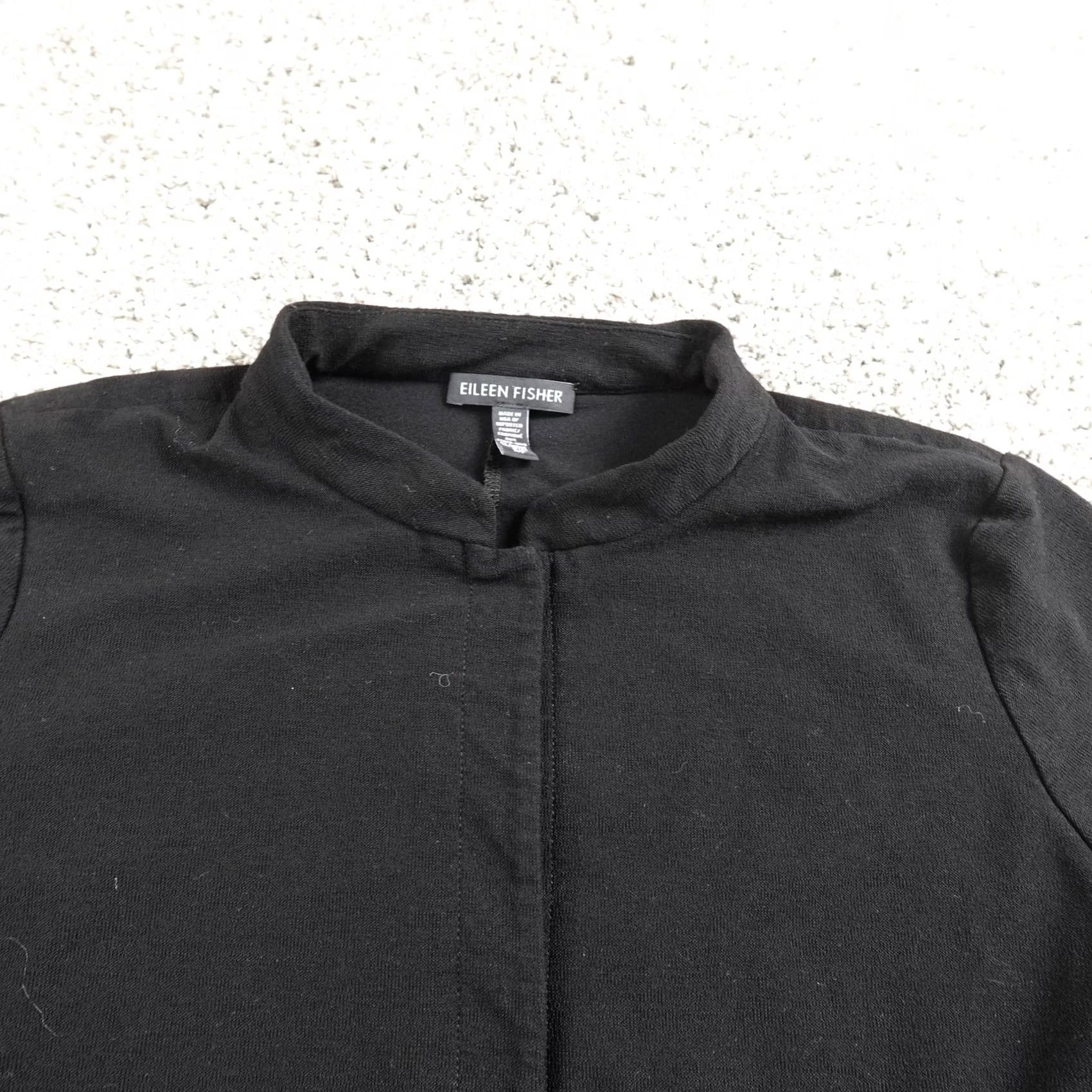 Eileen Fisher Eileen Fisher Coatigan Womens S Black Stretch Crepe Knit Mid-Length Jacket/Coatigans Size S / US 4 / IT 40 - 3 Thumbnail