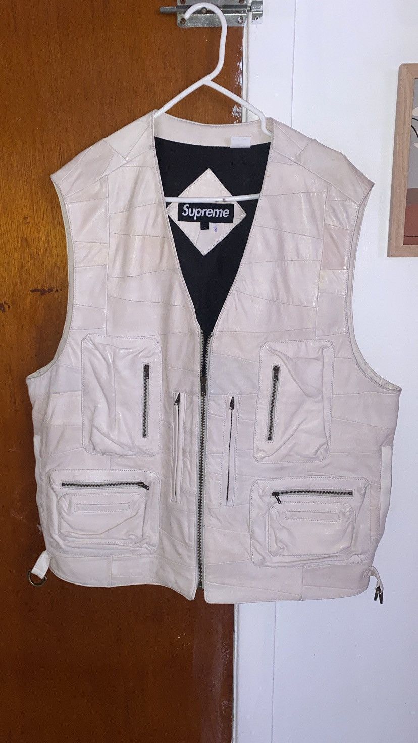 Supreme Supreme Leather Cargo Patchwork Vest SS23 | Grailed