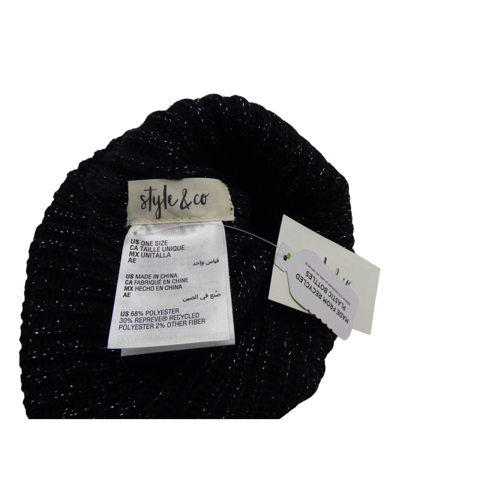 Other Style & Co Women's Solid Shine Cuff Beanie, Black Size ONE SIZE - 7 Thumbnail