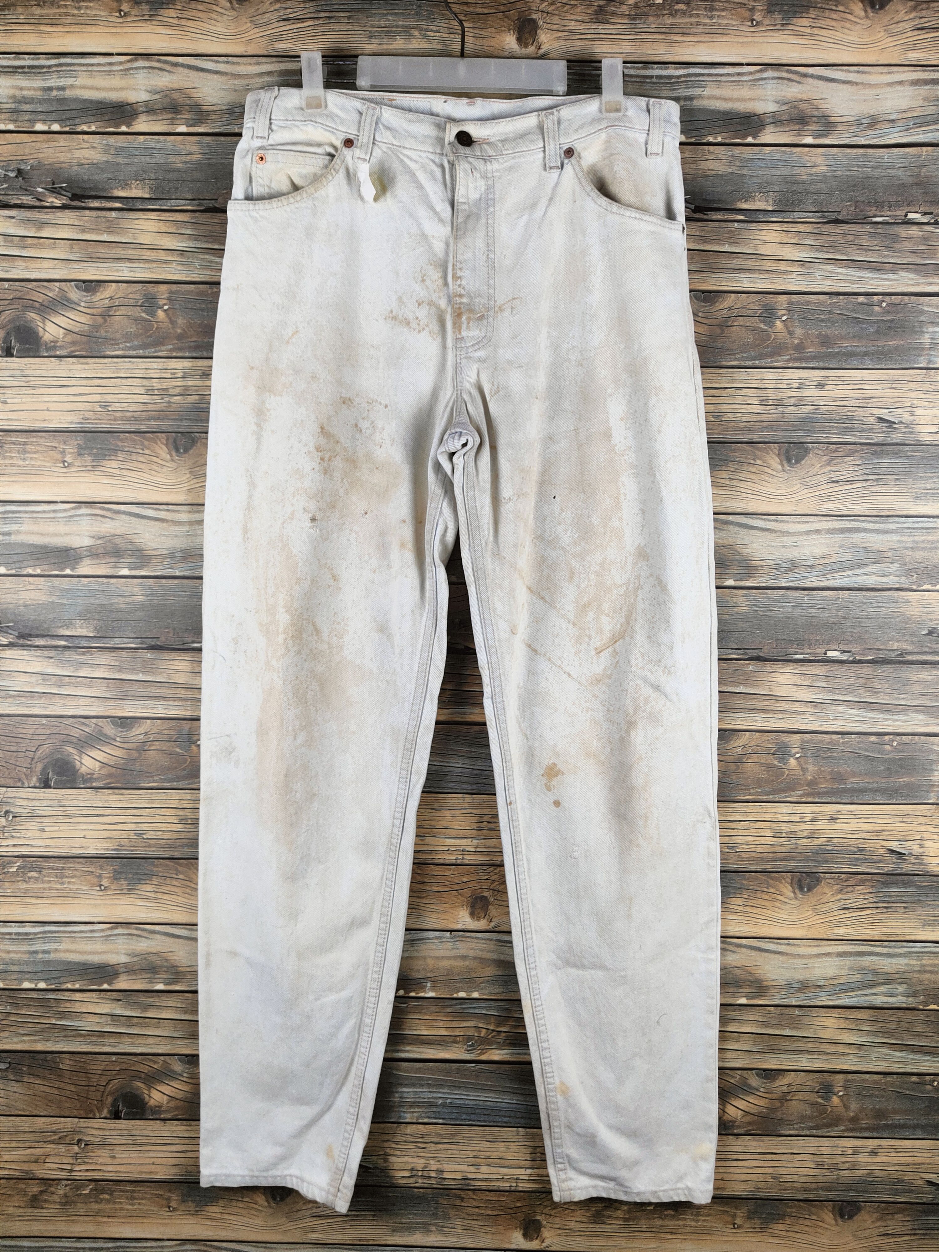 DL Levi's orange tab White Distressed Ripped Jeans #46-820