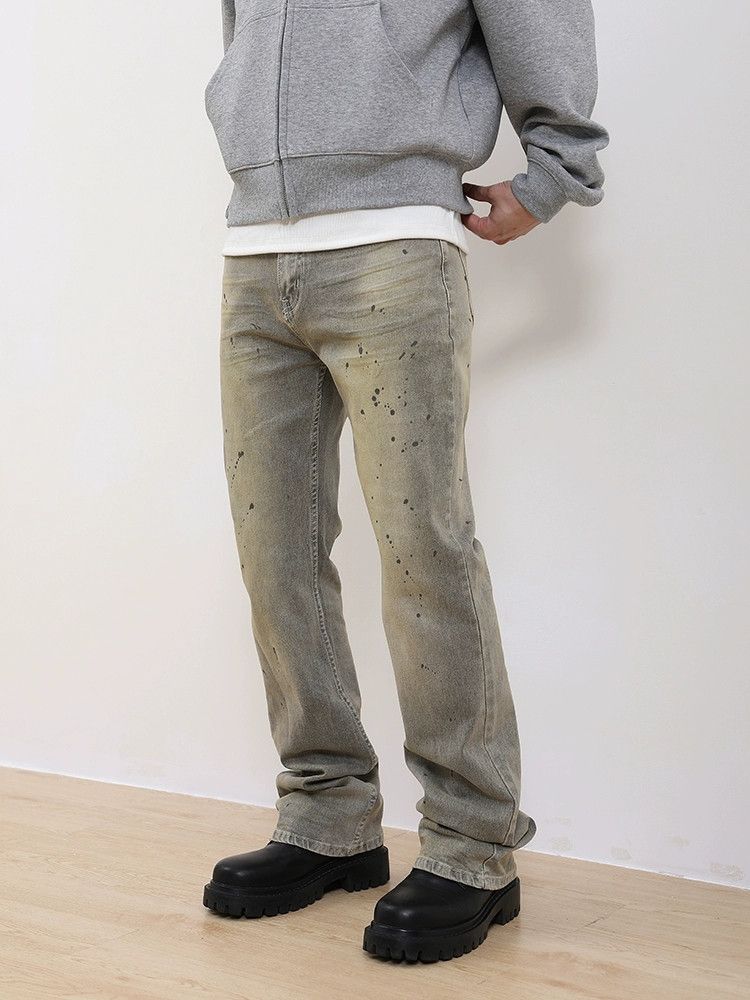 Jean × Vintage washed faded paint punk grunge bootcut jeans Size US 32 / EU 48 - 4 Thumbnail