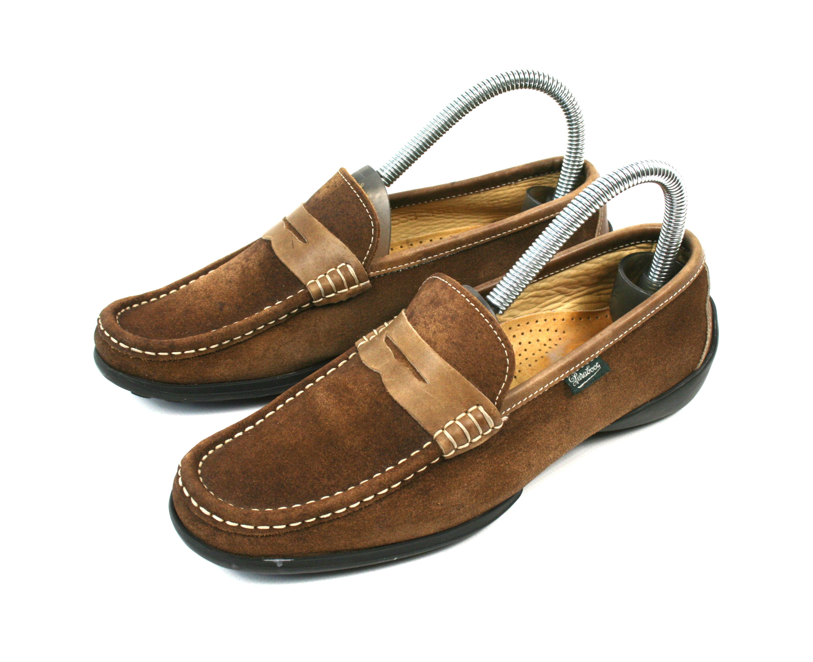 Paraboot 90S Cabrio Damier Suede Penny Loafers Vintage Size US 5.5 / IT 35.5 - 2 Thumbnail