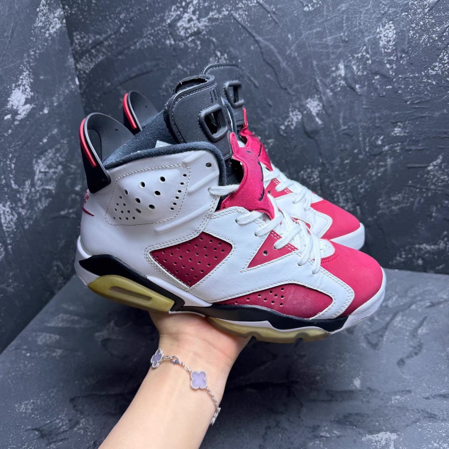Nike Air Jordan 6 White Red Carmine (2021) Q10 Size US 7.5 / IT 37.5 - 2 Thumbnail