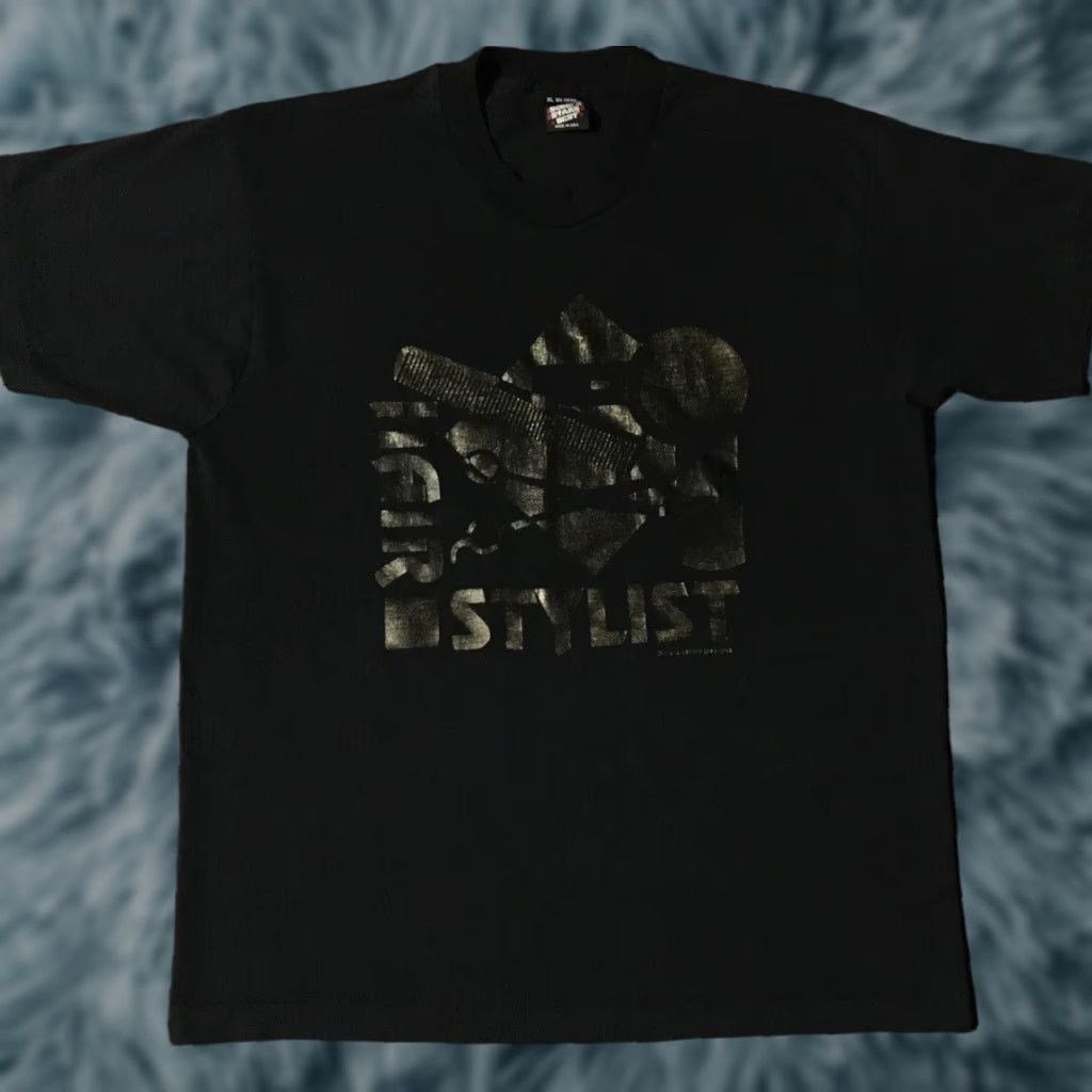 Vintage Vtg 90s Hair Stylist Faded Shirt XL USA Barber Comb Scissors Salon Grunge 80s Shirt XL Black USA Hair Barber Grunge 90s Vintage Size US XL / EU 56 / 4 - 1 Thumbnail