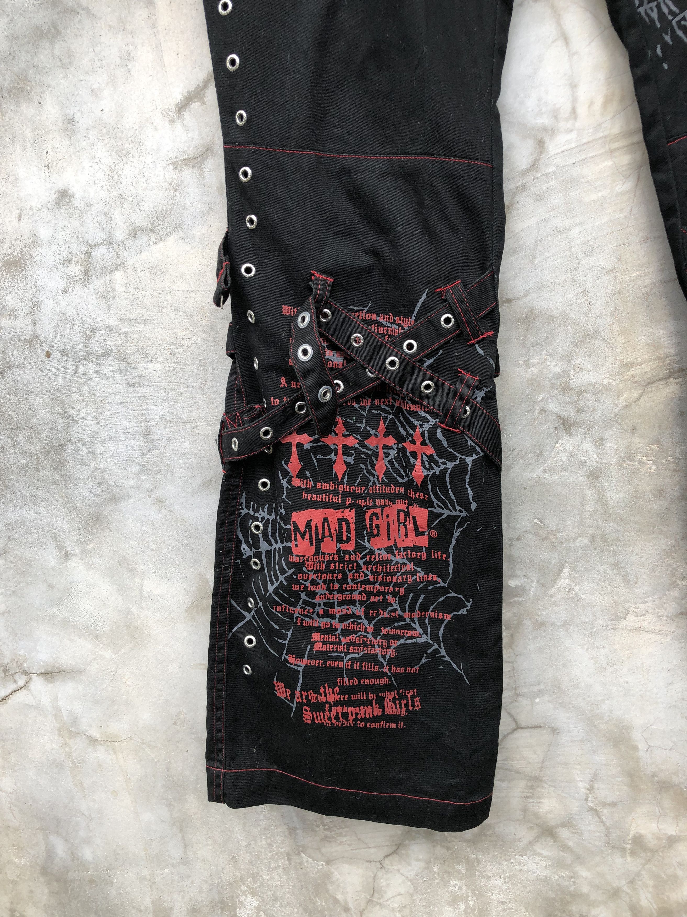 Beauty Beast Mad Girl by Mad Punks Bondage Goth flared pants Size 28" / US 6 / IT 42 - 4 Thumbnail