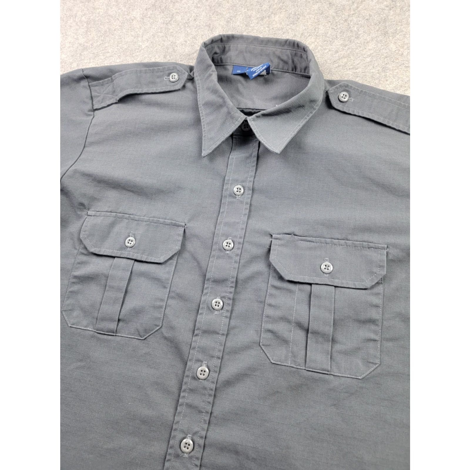 Propper Proper Shirt Men 2XL Gray Ripstop Short Sleeve Button Down Shirt Size US XXL / EU 58 / 5 - 2 Thumbnail