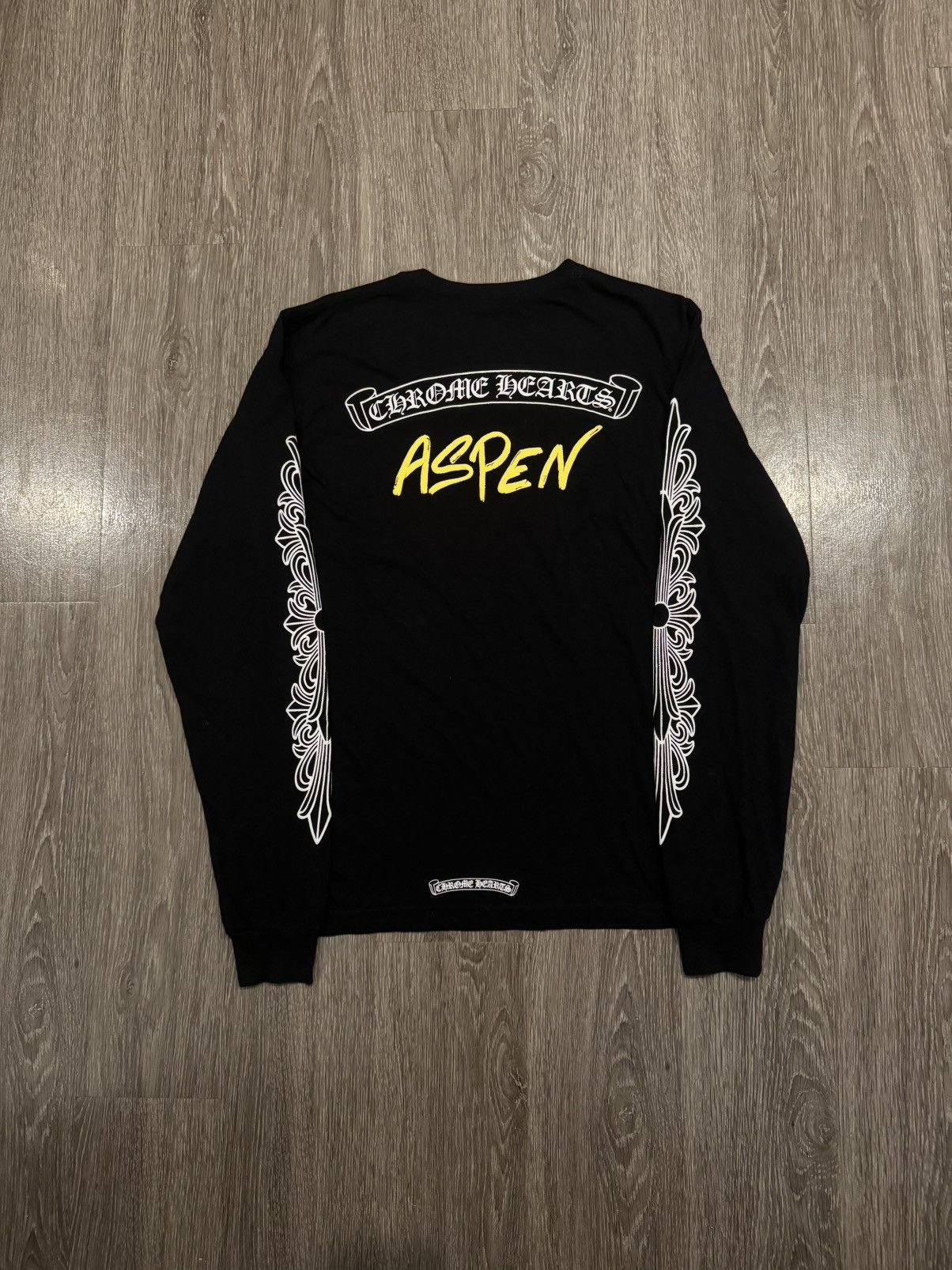 Pre-owned Chrome Hearts Matty Boy Aspen Long Sleeve Tee Size Medium In Black