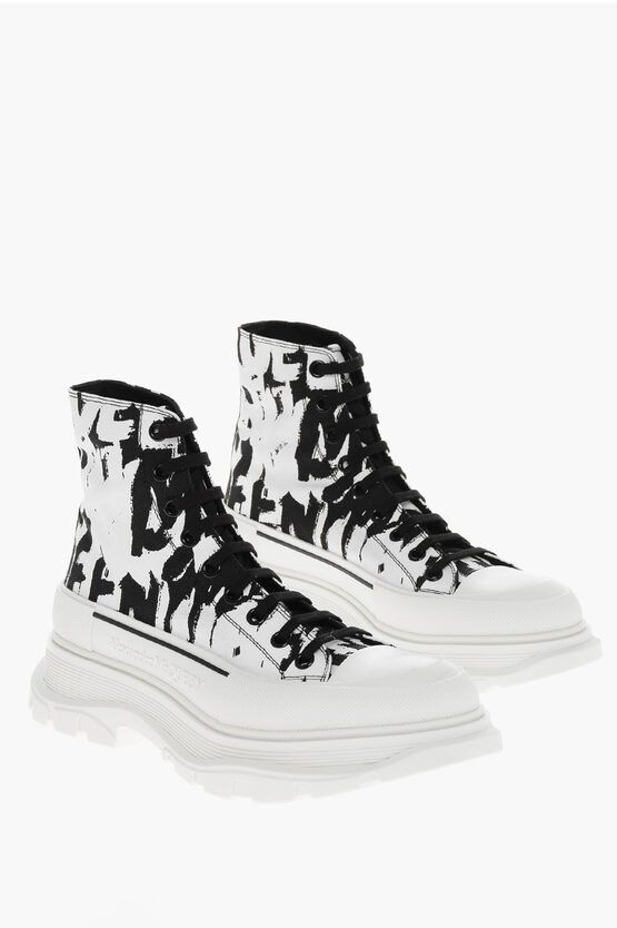 o1y1024 Hi-Top Sneakers in White & Black
